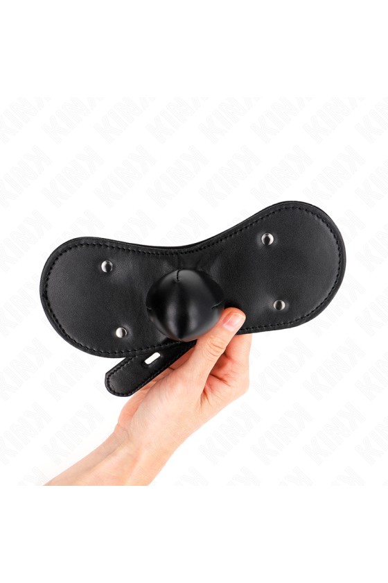 KINK - MASQUE BOUCLES BALL GAG AVEC SERRURE RÉGLABLE 42-60 CM