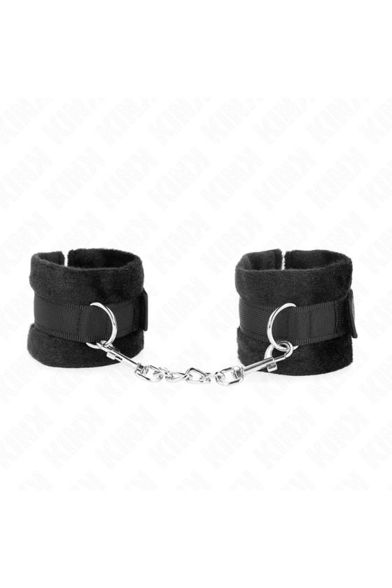 KINK - BEGINNER FUR HAND CUFFS BLACK 30 X 7 CM