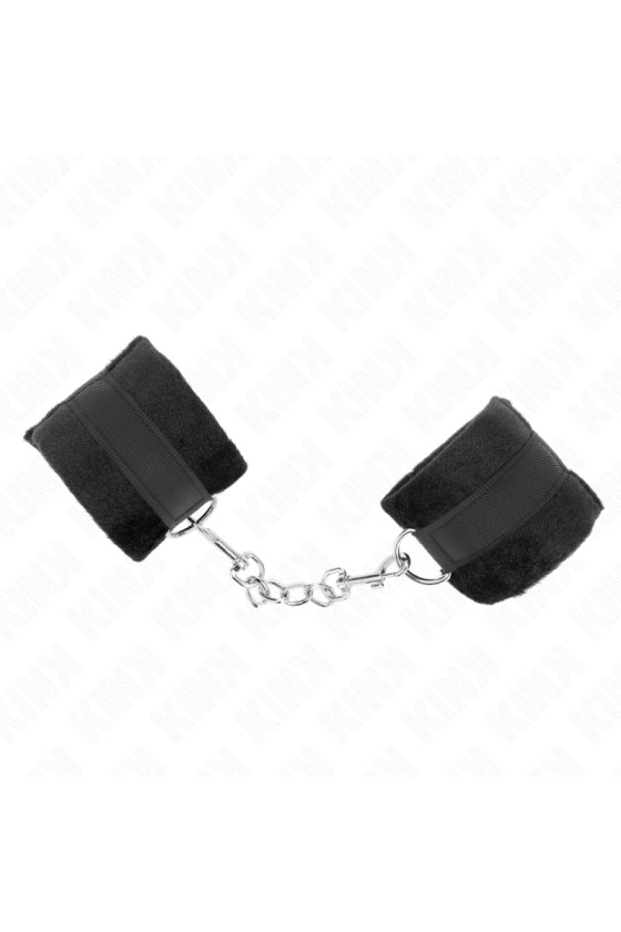 KINK - BEGINNER FUR HAND CUFFS BLACK 30 X 7 CM