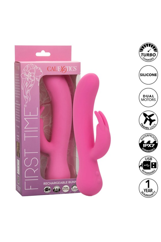 CALEXOTICS - FIRST TIME VIBRATEUR LAPIN RECHARGEABLE ROSE