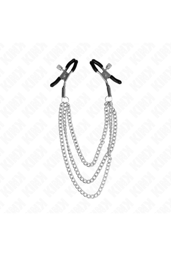 KINK - NIPPLE CLAMPS WITH 3 CHAINS SILVER 20/23/28 CM