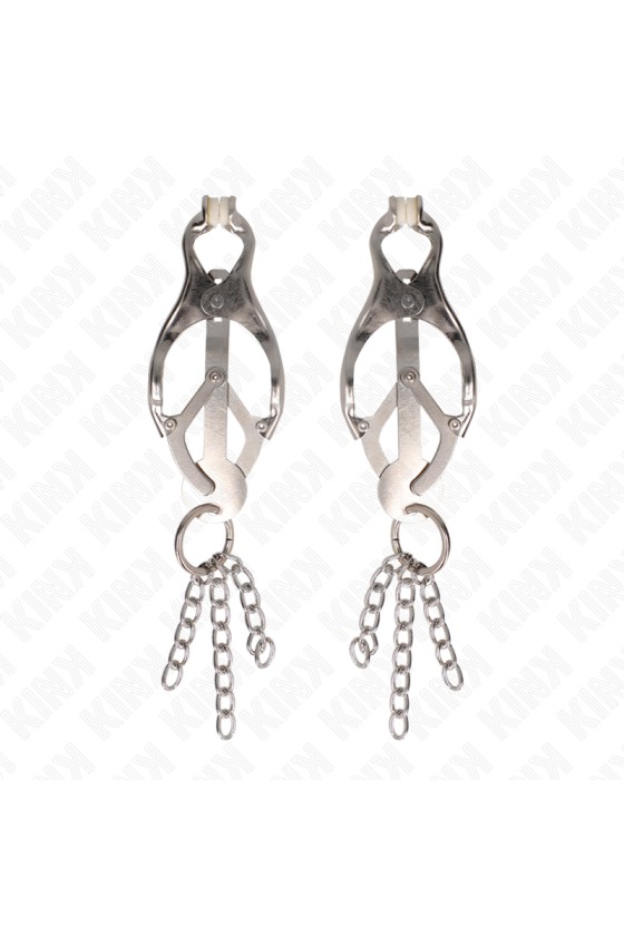 KINK - JAPANESE CLOVER NIPPLE CLAMPS WITH LITTLE CHAINS SILVER