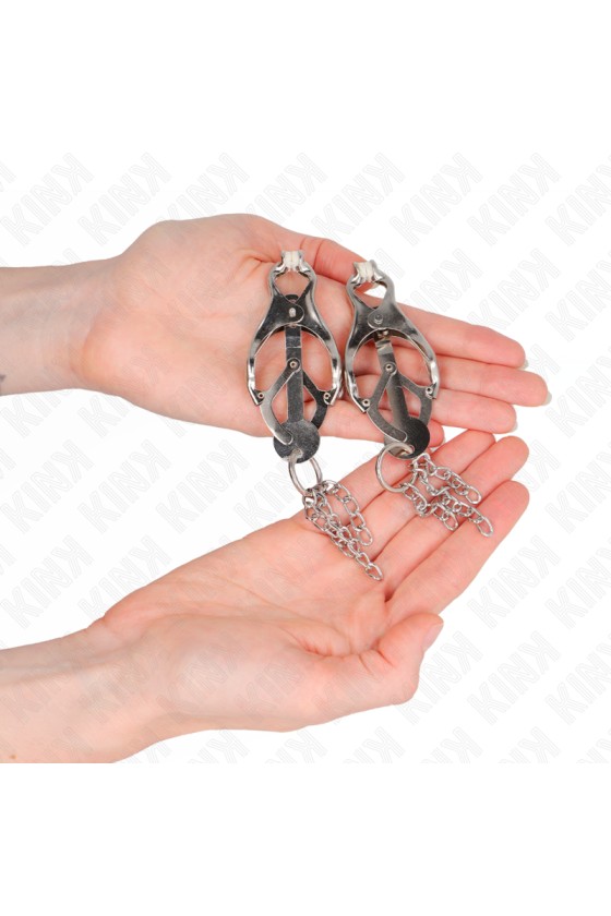 KINK - JAPANESE CLOVER NIPPLE CLAMPS WITH LITTLE CHAINS SILVER