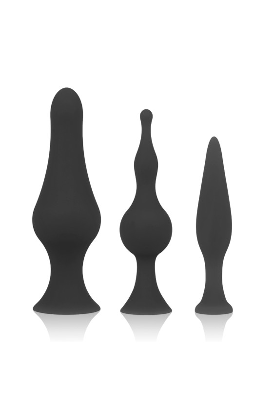 OHMAMA - ENSEMBLE DE PLUGS ANAL EN SILICONE NOIR