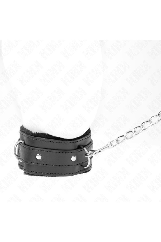 KINK - HALSBAND MIT LEINE 65 CM MIT EINSCHRÄNKUNGEN SCHWARZ 36-42 CM X 5,5 CM