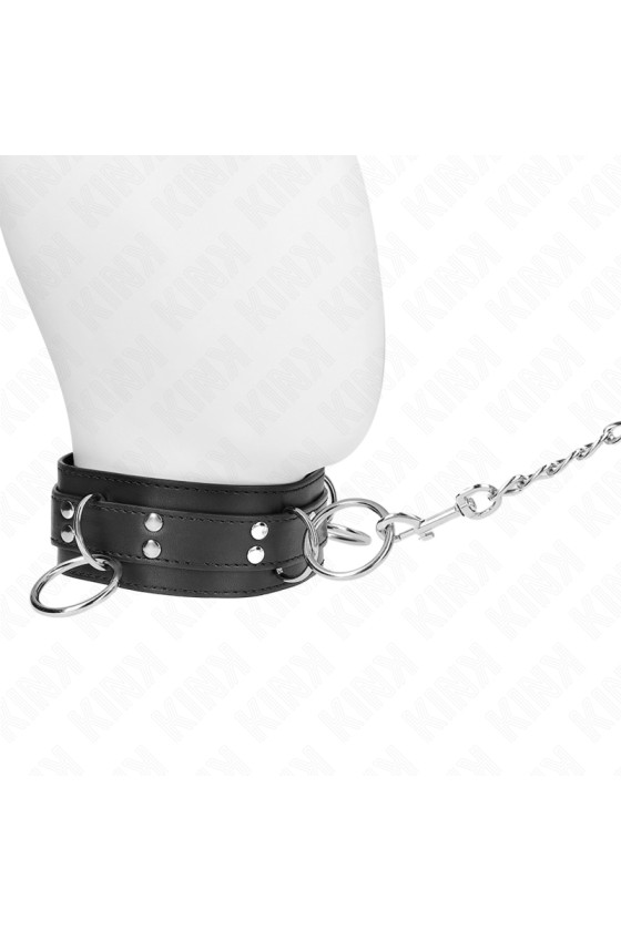 KINK - 3 RING SLAVERY NECKLACE WITH STRAP 80 CM 53 X 5 CM