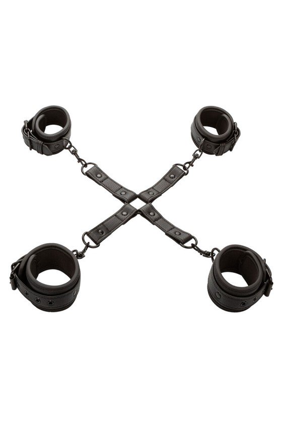 CALEXOTICS - NOCTURNAL HOG TIE CONNECTOR CUERO AJUSTABLE BLACK