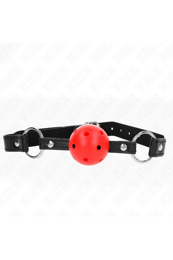 KINK - HOHL, HART, ROTER BALL, 4,5 CM, GAG, MODELL 1, 63,5 X 2 CM