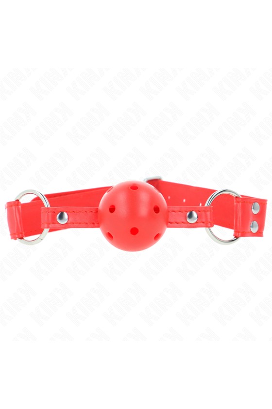 KINK - COMPLETE RED HOLLOW HARD BALL GAG 62 x 2 CM