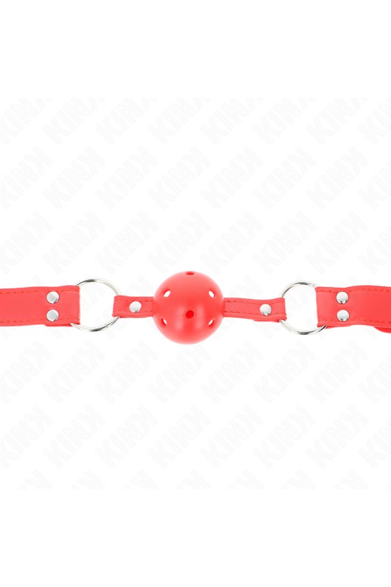 KINK - BALL GAG COMPLETO ROSSO CAVO DURO 62 x 2 CM