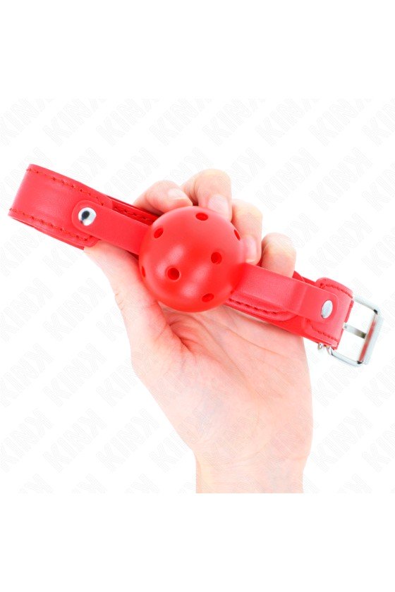 KINK - RED BREATHABLE BALL 4.5 CM GAG 65 x 2.5 CM