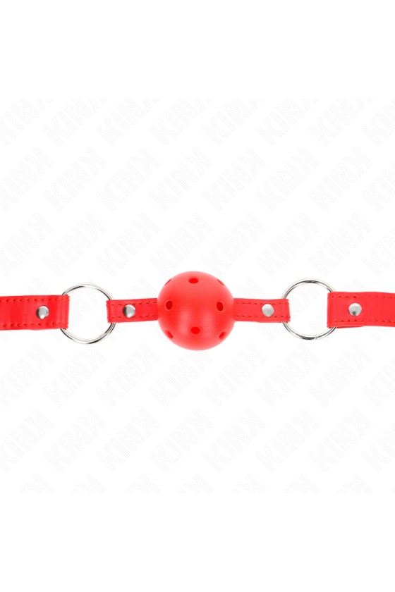 KINK - BÂTON RESPIRANT 4 CM AVEC DOUBLE RIVET MODÈLE 1 ROUGE 62,5 x 2,5 CM RÉGLABLE 42-58 CM