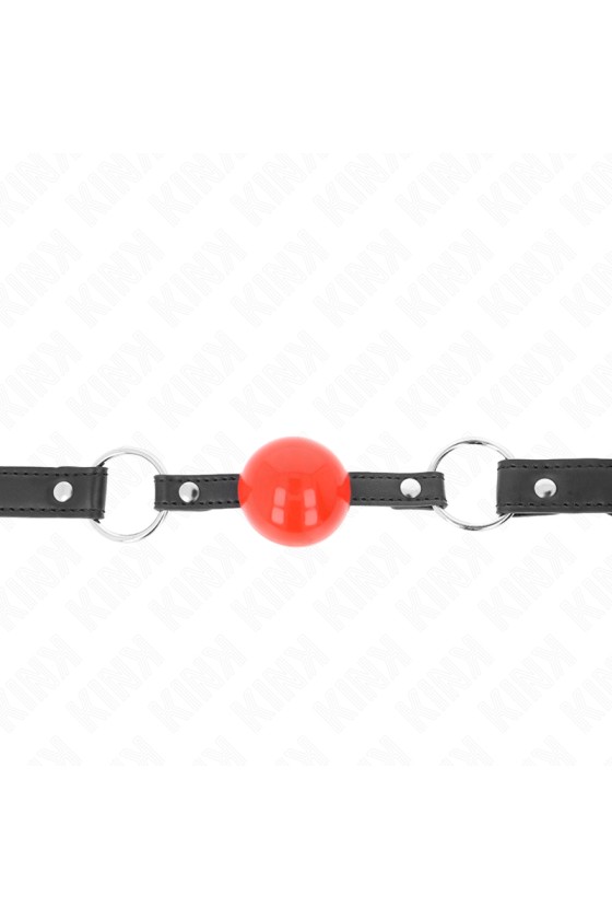 KINK - BALL 4 CM GAG WITH LOCK RED BALL BLACK STRAP 60 x 2 CM