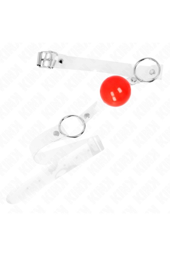 KINK - ROTER TRANSPARENTER PVC-BALL 4 CM KNEBEL VERSTELLBAR