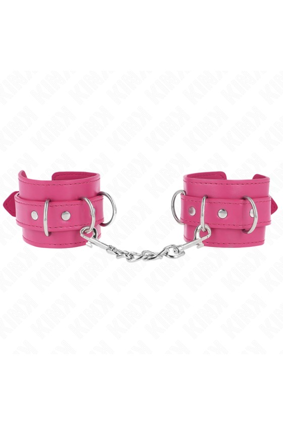 KINK - 3 D-RING HANDGELENKFESSELN VERSTELLBAR ROSA 17,5-25 CM X 6 CM