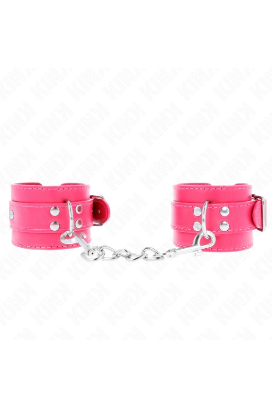 KINK - WRIST RESTRAINTS RASPBERRY ROSE WITH RASPBERRY ROSE LINING ADJUSTABLE 20-28 CM X 5.5 CM