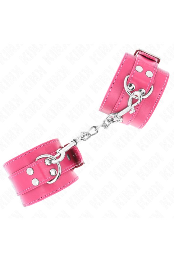 KINK - PUNHOS RASPBERRY ROSE COM FORRO RASPBERRY ROSE AJUSTÁVEL 20-28 CM X 5,5 CM