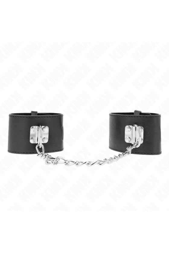 KINK - APPUI-POIGNETS FIXES AVEC CHAÎNE 30 CM ET FERMETURE PAR CADENAS NOIR RÉGLABLE 16-23 CM X 5,5 CM