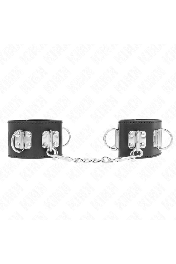 KINK - MULTIPOSITION WRIST RESTRAINTS WITH PADLOCK CLOSURE BLACK ADJUSTABLE 16-23 CM X 5.5 CM