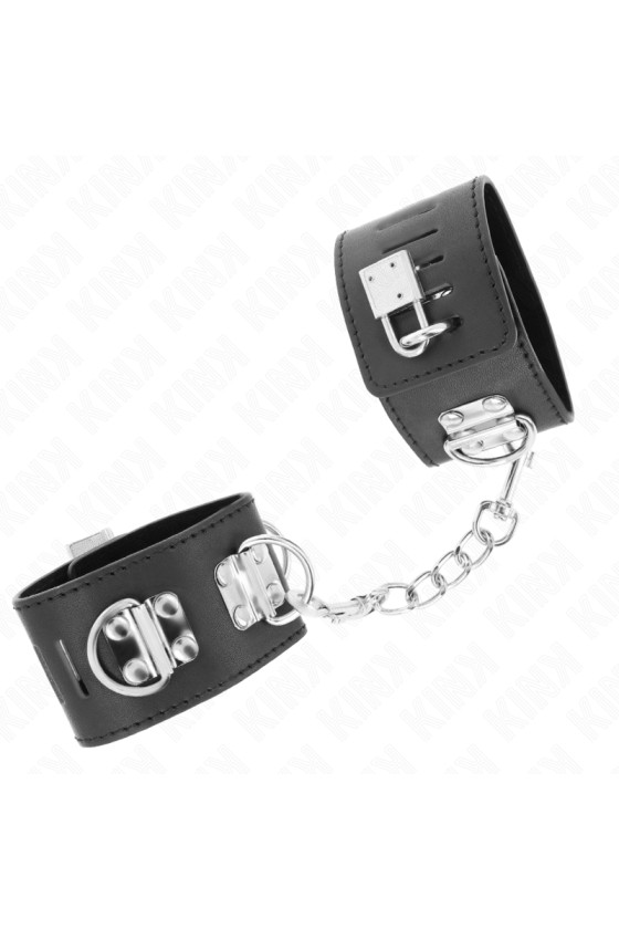 KINK - MULTIPOSITION WRIST RESTRAINTS WITH PADLOCK CLOSURE BLACK ADJUSTABLE 16-23 CM X 5.5 CM