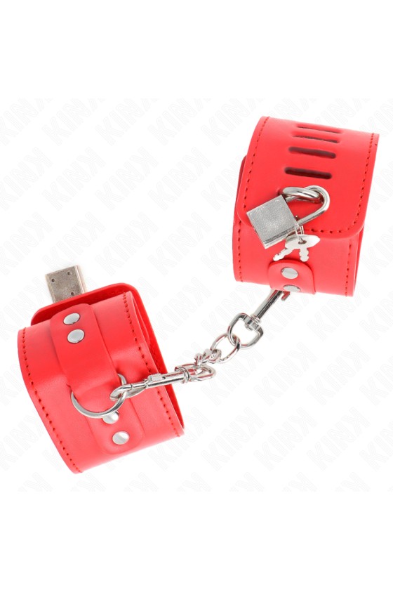 KINK - APPUI-POIGNETS AVEC FERMETURE PAR CADENAS ROUGE AJUSTABLE 16-23 CM X 5,5 CM