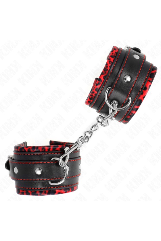 KINK - PULSO FORRO DE PELE VERMELHO / PRETO AJUSTÁVEL 17-29 CM X 6 CM