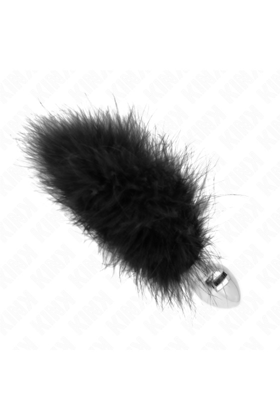 KINK - STAINLESS STEEL ANAL PLUG 11 x 7 CM WITH FEATHER 11 CM