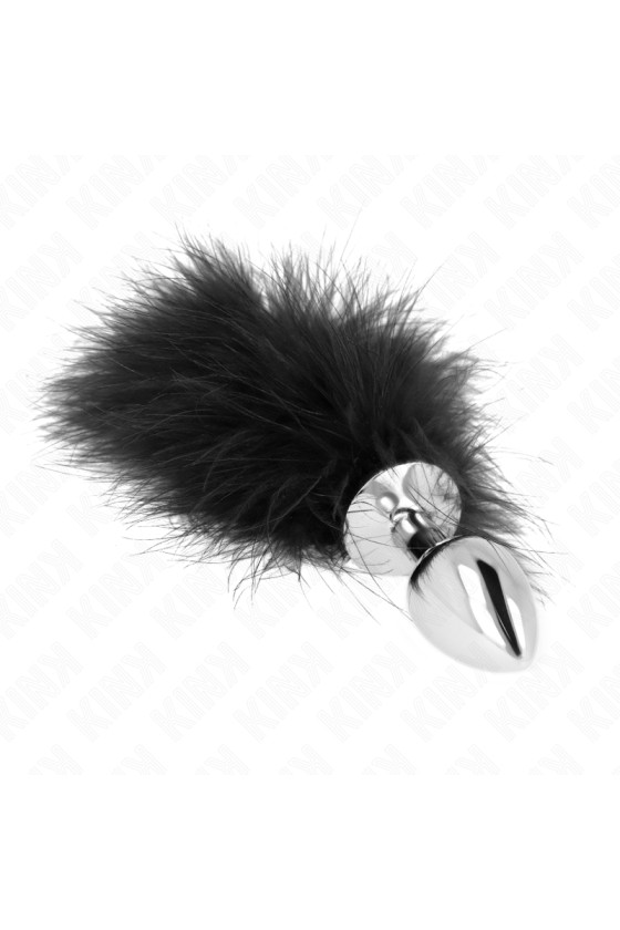 KINK - STAINLESS STEEL ANAL PLUG 11 x 7 CM WITH FEATHER 11 CM