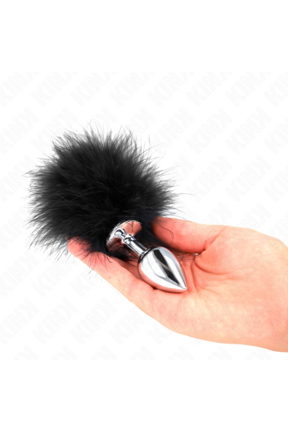 KINK - STAINLESS STEEL ANAL PLUG 11 x 7 CM WITH FEATHER 11 CM