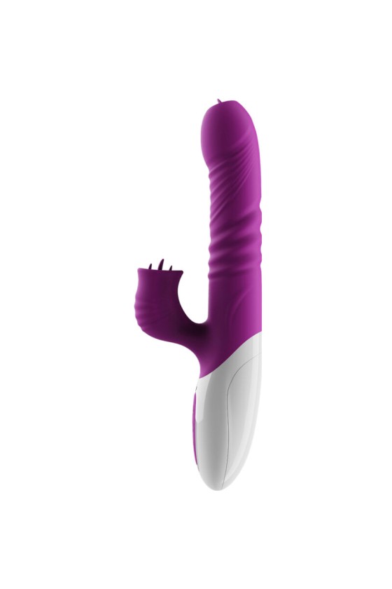 ARMONY - VIBRADOR DE LÍNGUA DUPLA E EFEITO DE CALOR VIOLETA DE EMPURRO