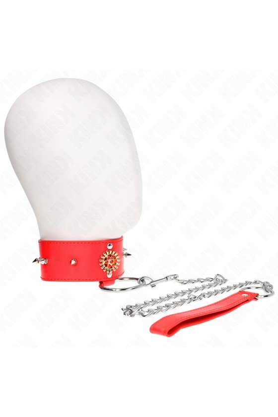 KINK-COLLARDEDIAMANTESROJOSCONCINTURÓN65CMAJUSTABLE35-51CMX7CM