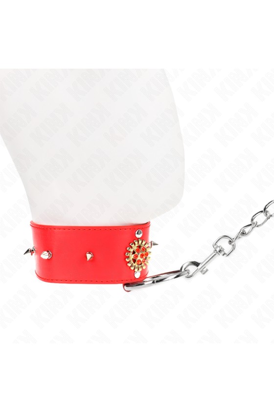 KINK - COLLIER DIAMANTS ROUGES AVEC CEINTURE 65 CM AJDUSTABLE 35-51 CM X 7 CM