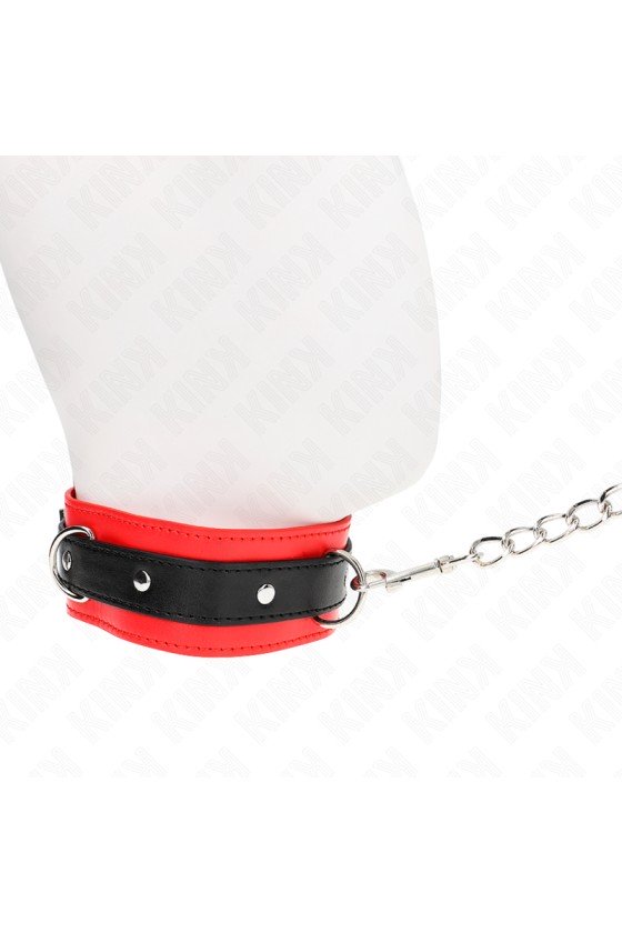 KINK - COLLIER MODÈLE BASIC AVEC LAISSE 65 CM MODÈLE 3 ROUGE 53 X 5 CM