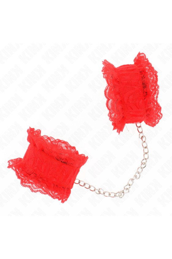 KINK - LACE ELASTIC WRIST RESTRAINTS RED