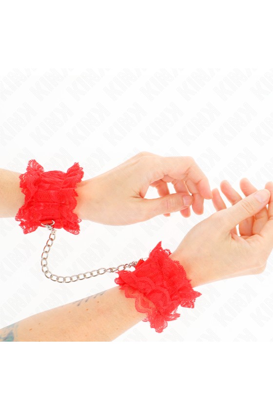 KINK - LACE ELASTIC WRIST RESTRAINTS RED