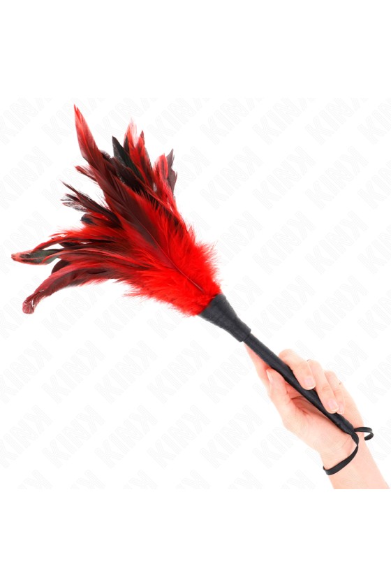 KINK - PIUME DI POLLO SOLLEGATO A FORMA DI CORNO ROSSO 36 CM