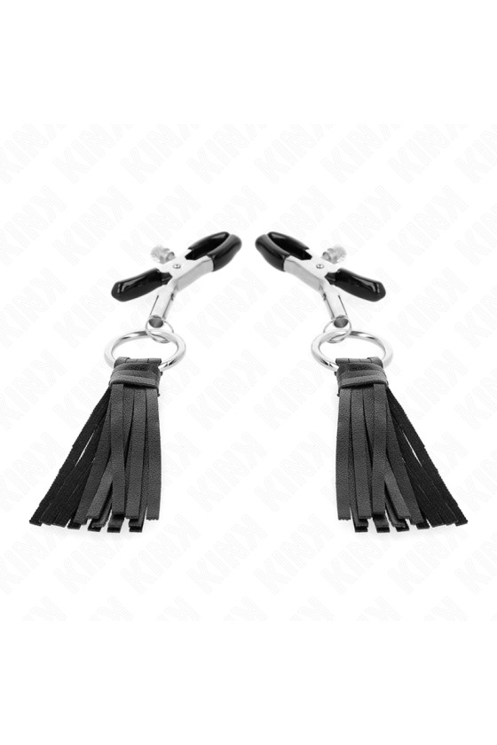 KINK - LEATHERETTE TASSEL NIPPLE CLAMPS 6 CM