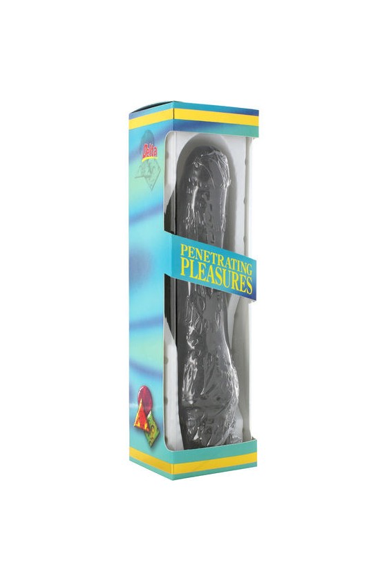 SEVEN CREACIONES - VIBRADOR VINILO P-SHAPE NEGRO 20 CM