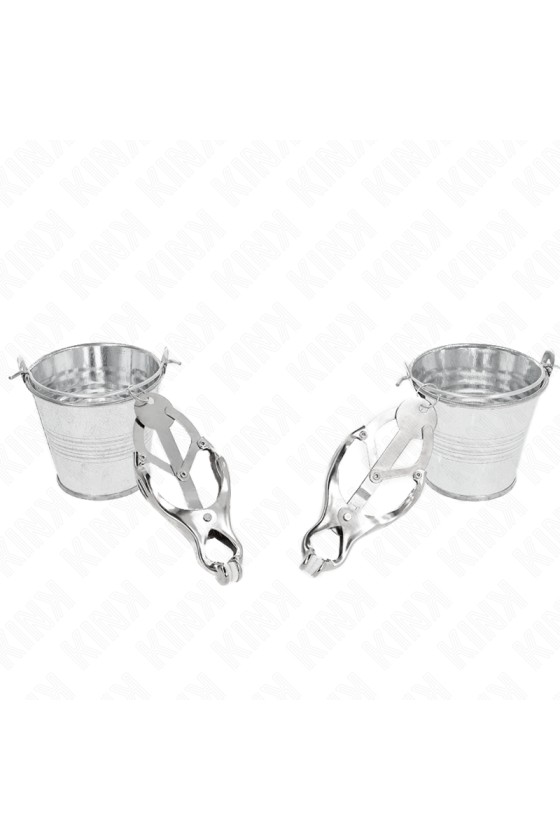 KINK - JAPANESE CLOVER NIPPLE CLAMPS WITH BUCKETS SILVER