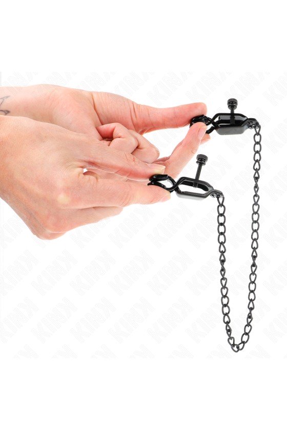 KINK - FLAT CHAIN NIPPLE CLAMPS BLACK 30 CM