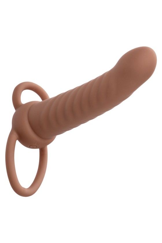 CALEXOTICS - MAXX RIBBED DOBLE PENETRADOR 10 VIBRACIONES MARRÓN