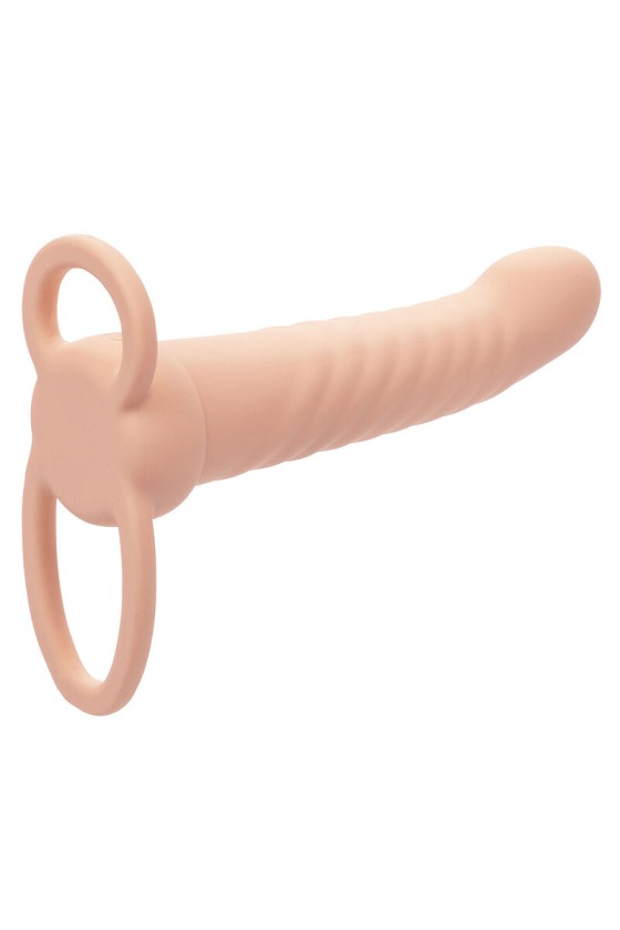 CALEXOTICS - MAXX RIBBED DUAL PENETRATOR 10 VIBRATIONS FLESH