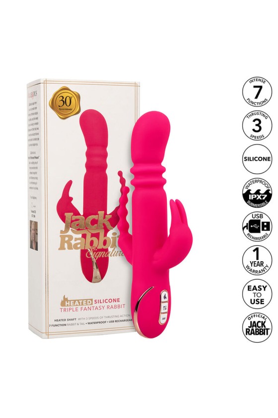 CALEXOTICS - JACK FANTASY TRIPLE HEATED VIBRATOR RABBIT PINK