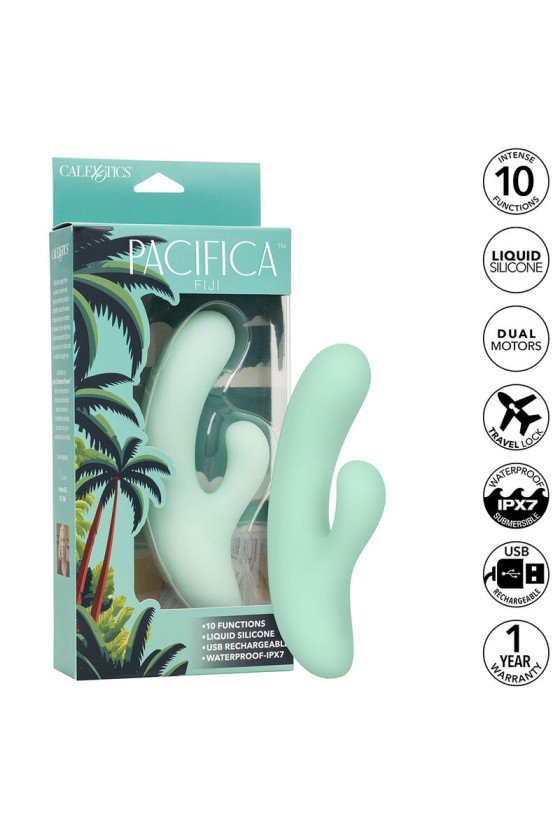 CALEXOTICS - ESTIMULADOR VIBRADOR PUNTO G 10 VIBRACIONES PACIFICA FIJI AQUA