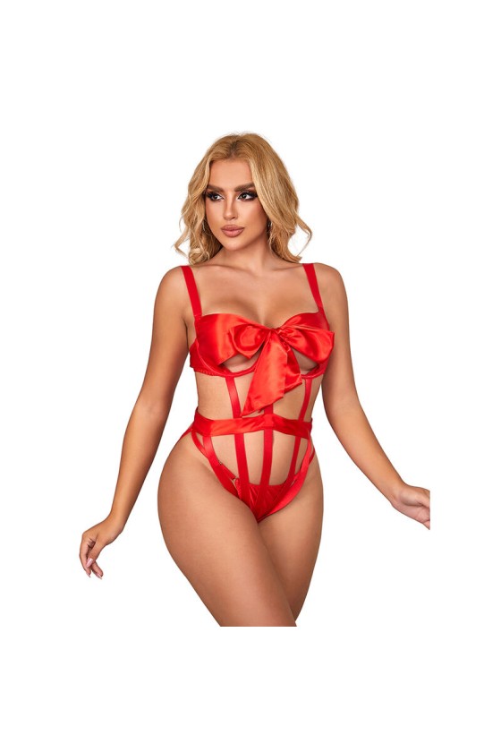 SUBBLIME - 954468 BODY SEXY CALADO CON LAZO ROJO S/M