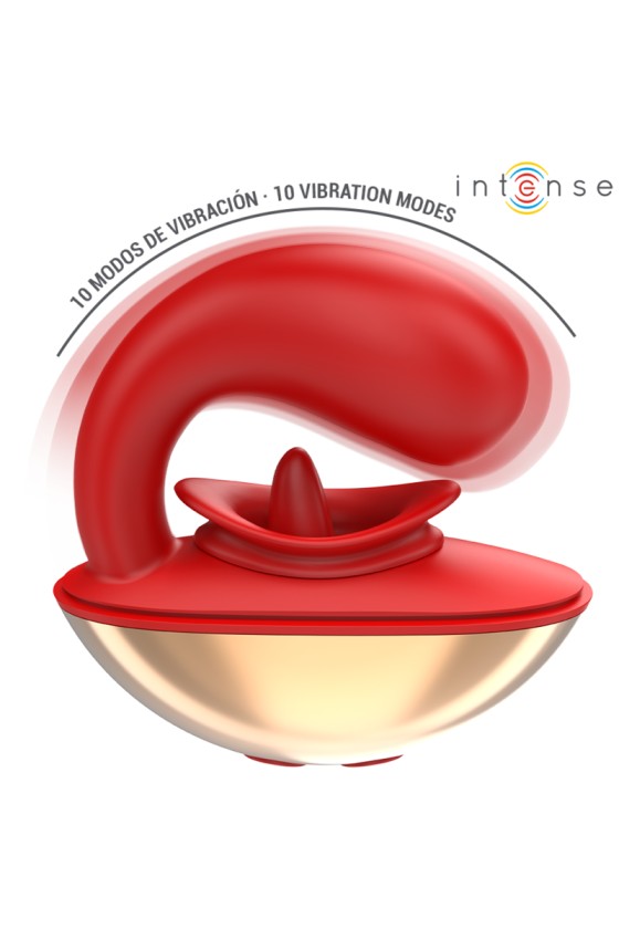 INTENSE - VIBRATORE E STIMOLATORE MARIAH A FORMA DI U 10 VIBRAZIONI ROSSO