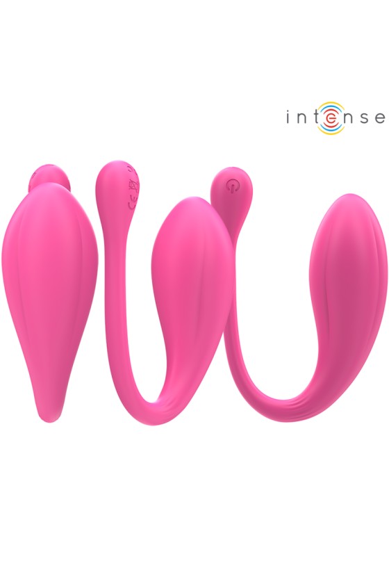 INTENSE - JANICE U VIBRATORE DOPPIA STIMOLAZIONE 10 VIBRAZIONI ROSA TELECOMANDO