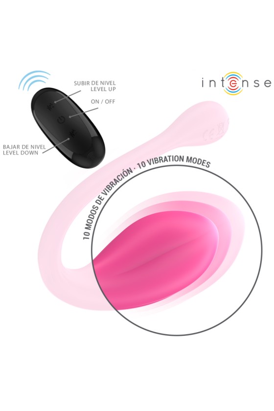 INTENSE - JANICE U VIBRATORE DOPPIA STIMOLAZIONE 10 VIBRAZIONI ROSA TELECOMANDO