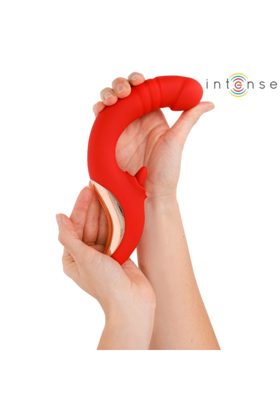 INTENSE - PAULINA VIBRATOR AND STIMULATOR IN U SHAPE RED