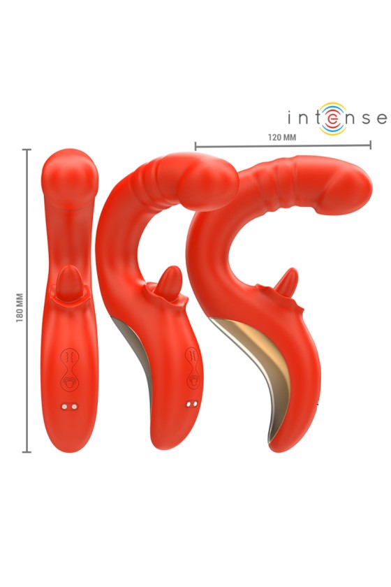 INTENSE - PAULINA VIBRATOR AND STIMULATOR IN U SHAPE RED